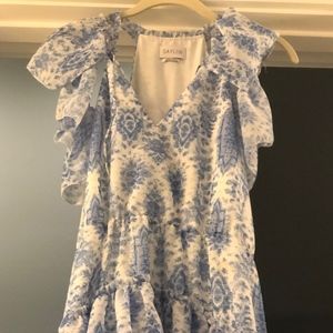 SAYLOR Blue and White Britney Formal Dress